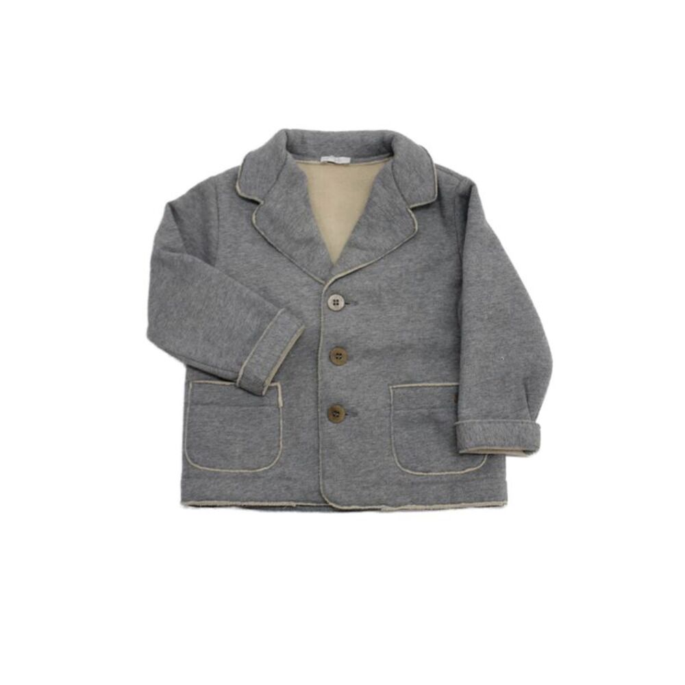 Il Gufo Childrens Bpys Button Down Coat Heather Grey Size 2 T